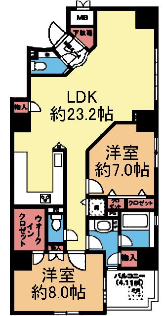 南東向き東側角部屋