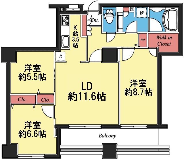 南東向き3LDK