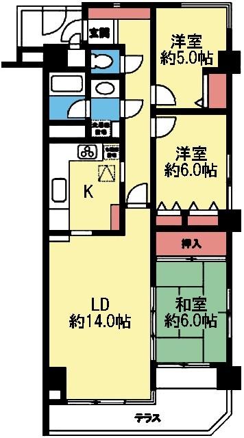 南向きの角部屋です