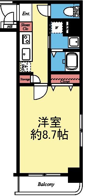 洗面所独立の1K