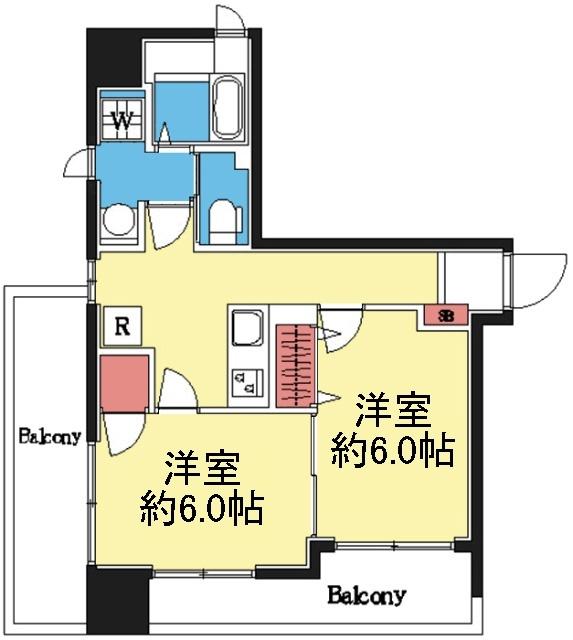2階の角部屋です