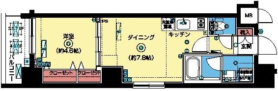 居室収納豊富な1DK