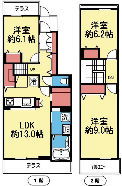 1〜2階メゾネットタイプ！