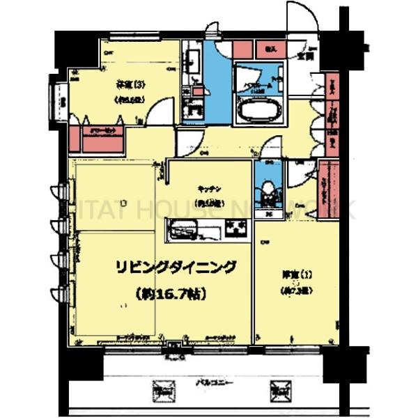 南東向き角部屋