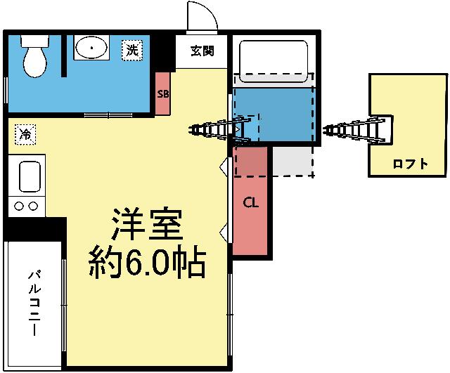 ロフト付きワンルーム