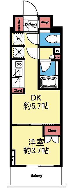 南西向き1DK