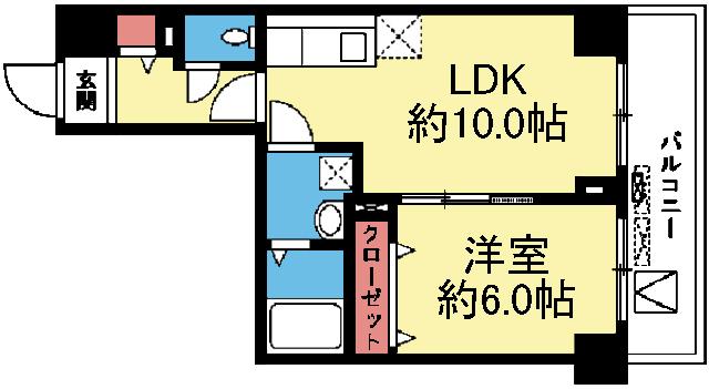収納豊富な1LDK