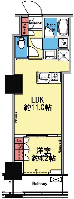 対面式キッチンの1LDK