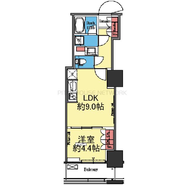 収納豊富な1LDK