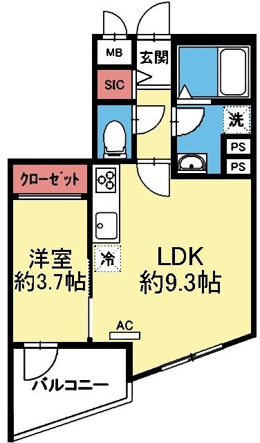 南向きの1LDK