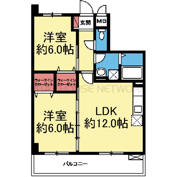 南東向き2LDK