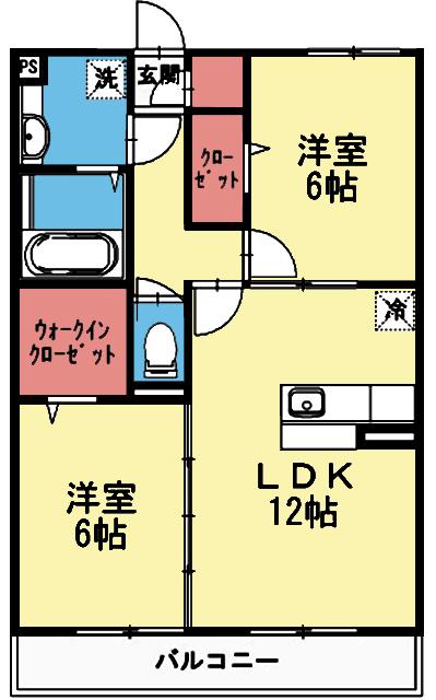 収納豊富な2LDK