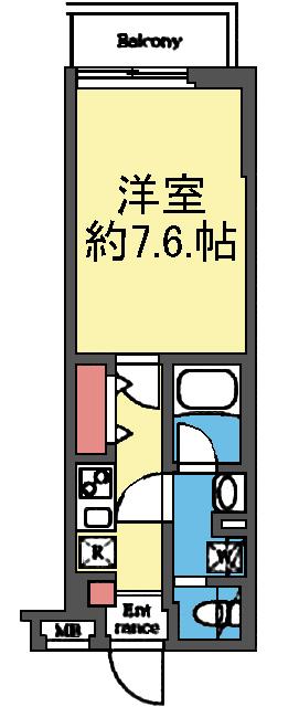 洋室7.6帖の1K