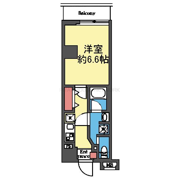洋室6.6帖の1K