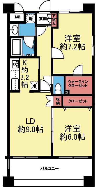 WIC付き2LDK