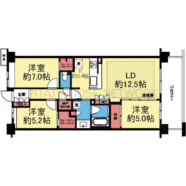 南東向き3LDK