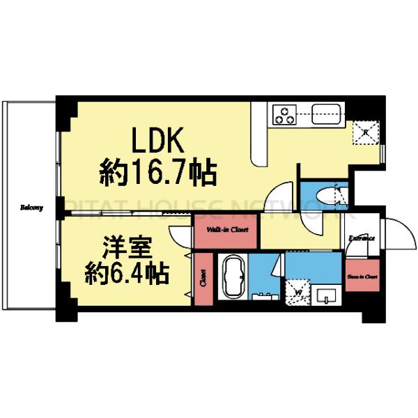 南東向き1LDK