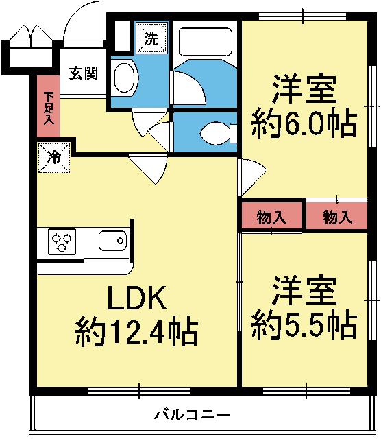 2室とも洋室の2LDK