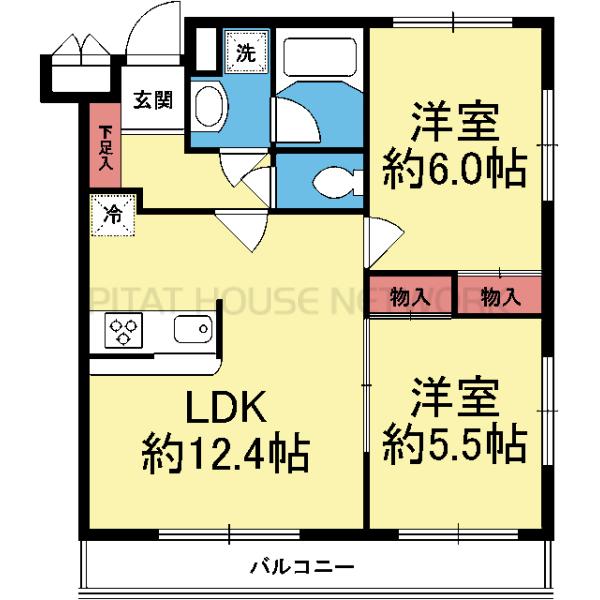 2室とも洋室の2LDK