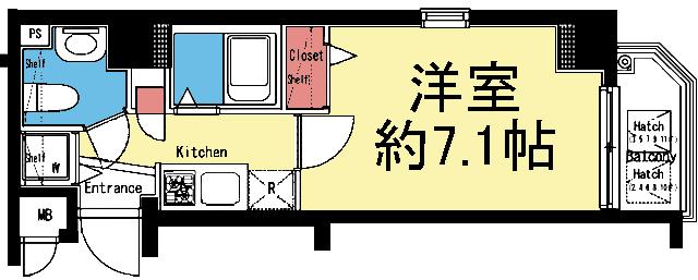 洋室7.1帖！