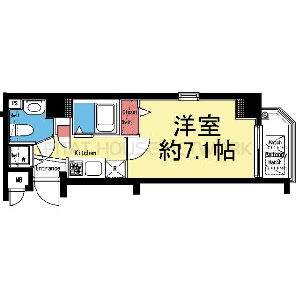 洋室7.1帖！