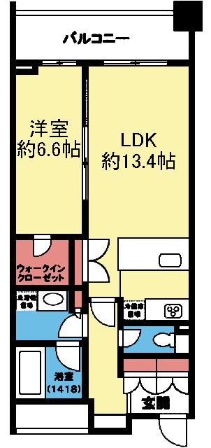 収納豊富な1LDK
