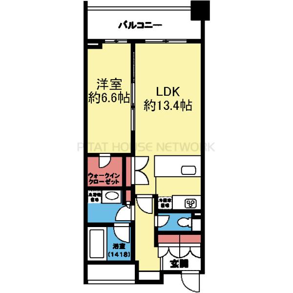 収納豊富な1LDK