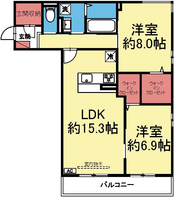 最上階の三方角部屋！