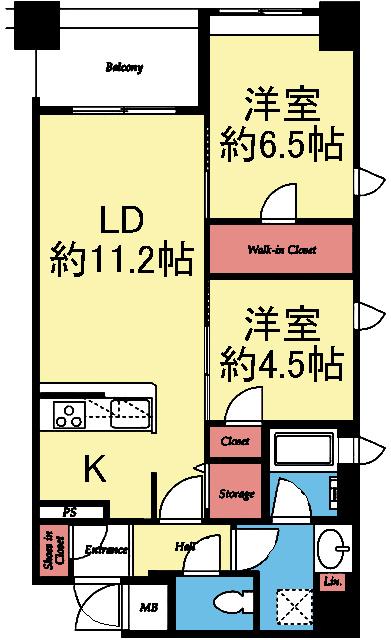 収納大きい2LDK