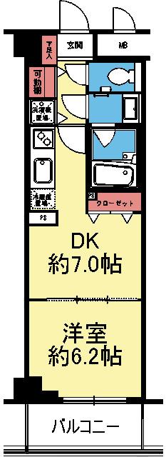 玄関収納豊富な1DK