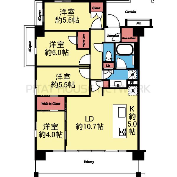 全室洋室の4LDK