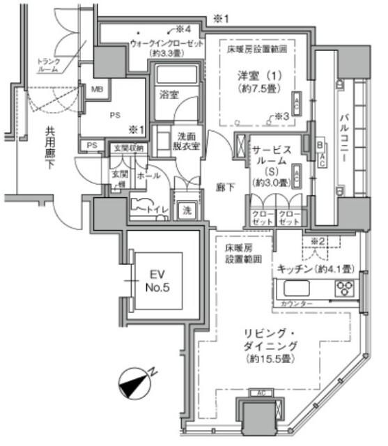ゆとりのある間取り