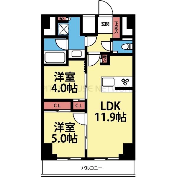 南西向き2LDK