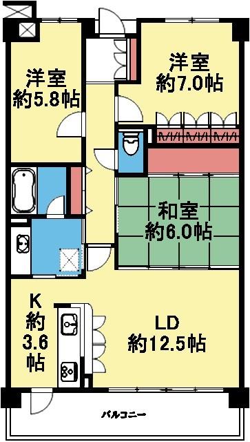 南東向き3LDK