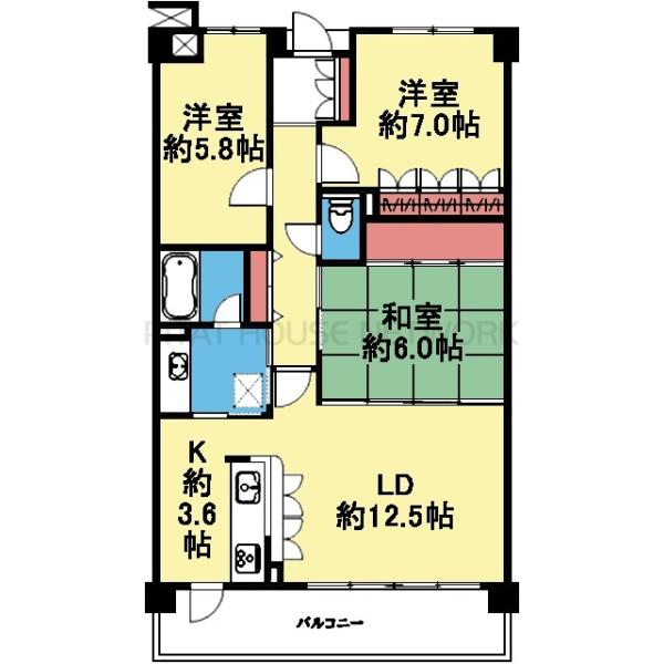 南東向き3LDK