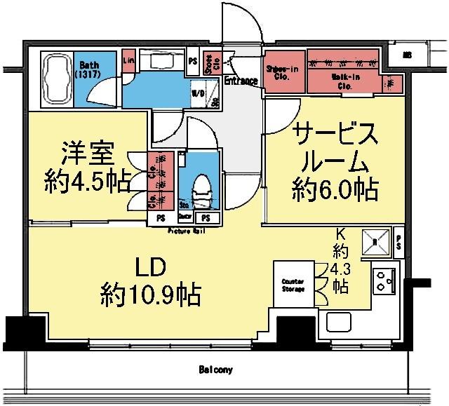 収納豊富な1SLDK