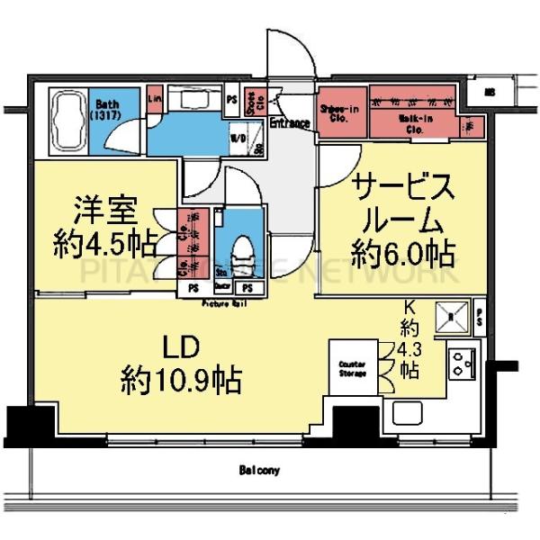 収納豊富な1SLDK