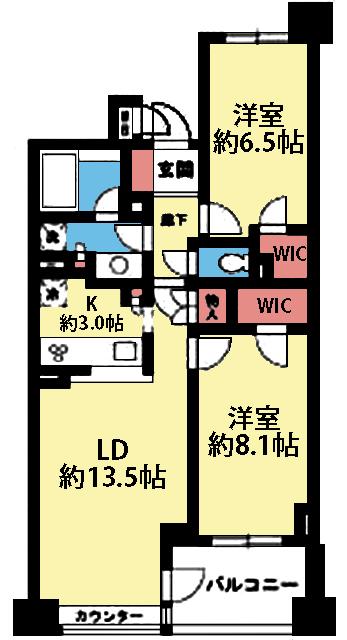 WIC付き2LDK