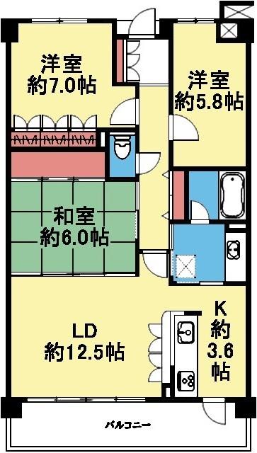 南東向き3LDK
