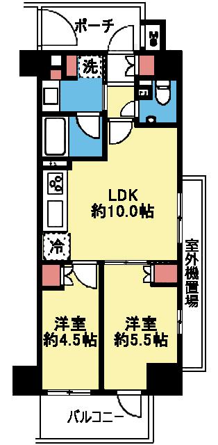 最上階の角部屋