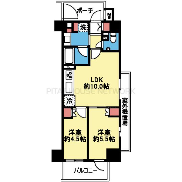 最上階の角部屋