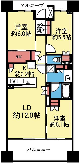 収納豊富な3LDK