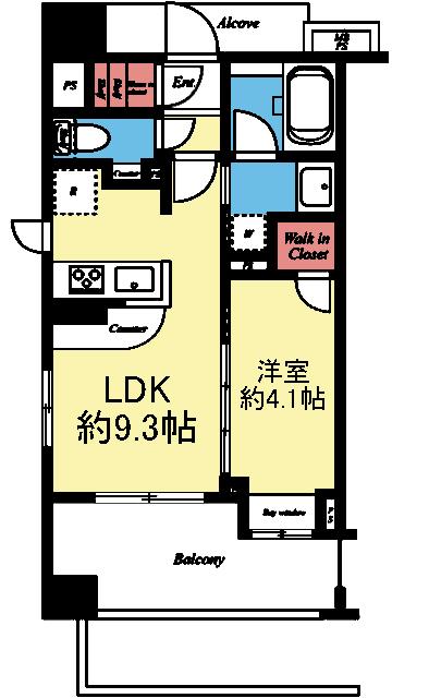 収納充実の1LDK