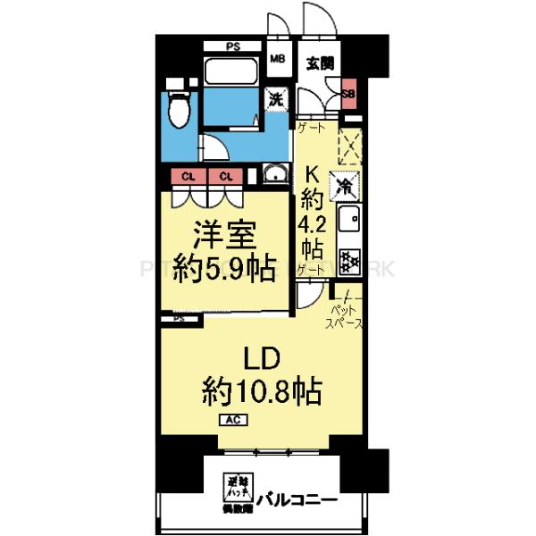 南西向き1LDK