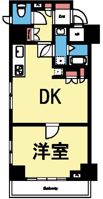 収納豊富な1DK