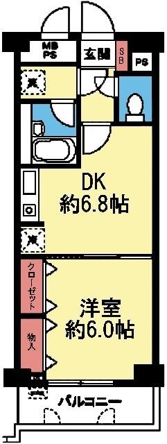 収納豊富な1DK