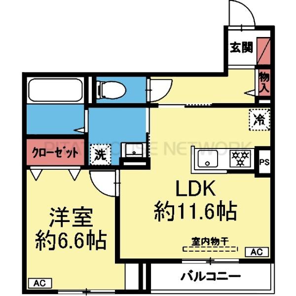 南東向き1LDK