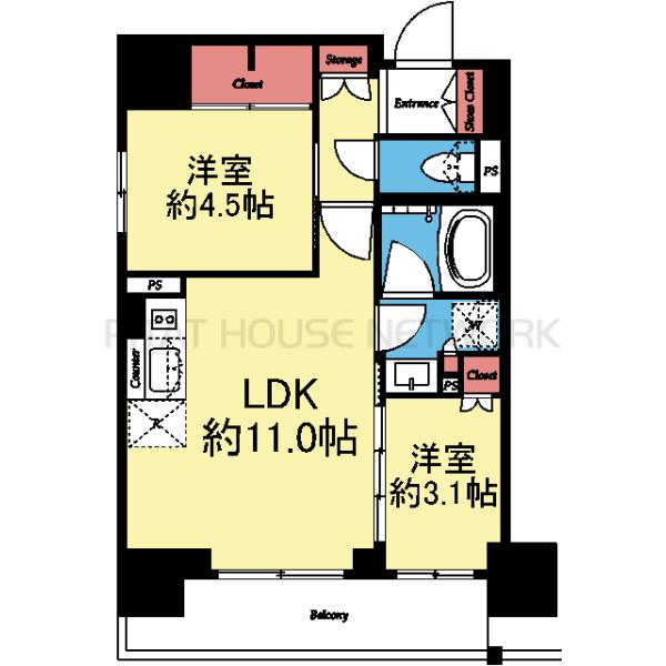 2室とも洋室の2LDK