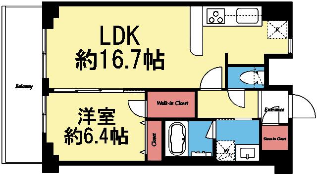 南東向き1LDK
