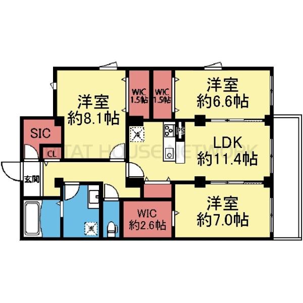 3LDK＋3WIC＋SIC